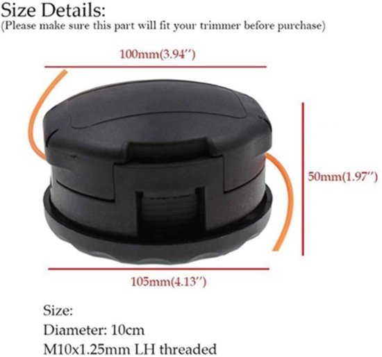 Geschikt voor Bosmaaierkop voor Echo Speed Feed 400 SRM-225 SRM-230 SRM-210 Echo Weed Eater Pas210 Pas211 Pas225 (verpakking van 1) van ECHO — afbeelding 4
