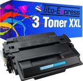 PlatinumSerie® 3 x toner XXL black alternatief voor HP CE255X 55 X