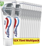 Bol.com Aquafresh Tandsteen Controle tandpasta voor gezonde tanden voordeelverpakking 12x75ml recyclebare plastic tube en dop aanbieding