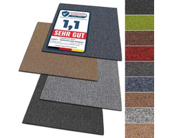 Zelfklevende Tapijttegels 50 x 50 cm - 4-delige Set, Slijtvaste Vilttegels voor Thuis en Kantoor, Lichtbruin