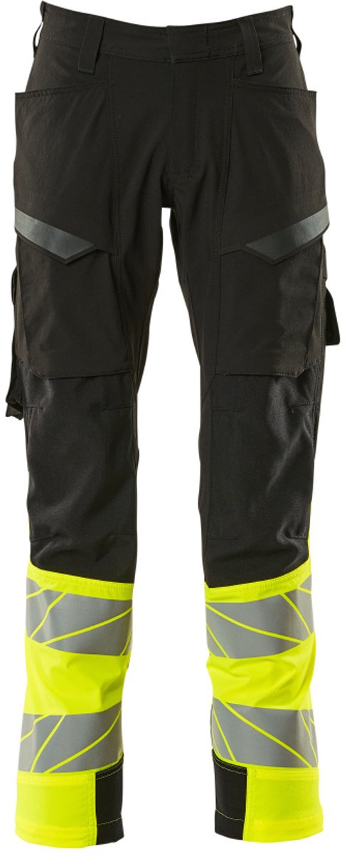 Mascot Accelerate Safe Broek met dijbeenzakken 19379-510 - Zwart/hi-vis geel - C44 - 82
