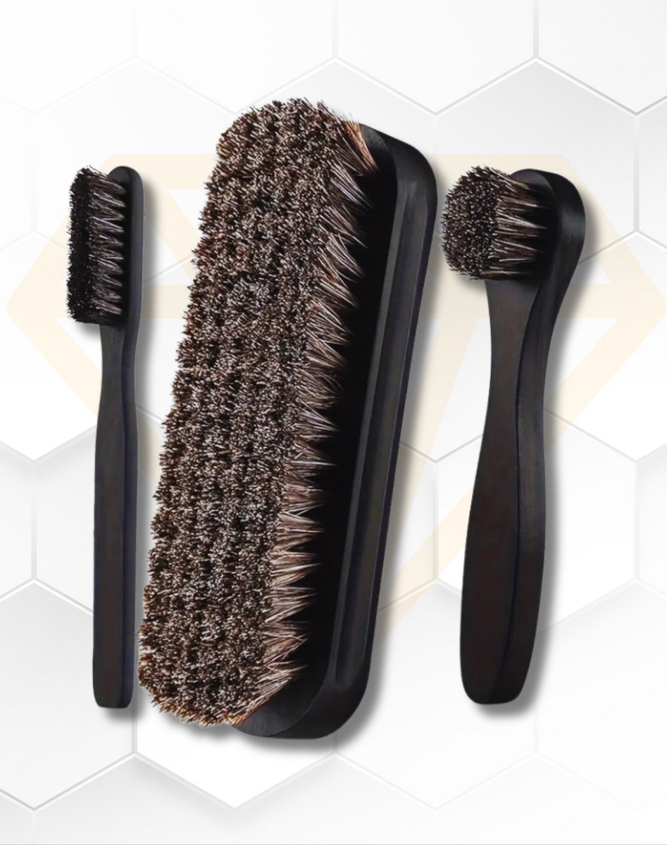 LUXX - Detail Brush Set - Zachte Paardenhaarborstels voor Auto-interieur en Exterieur