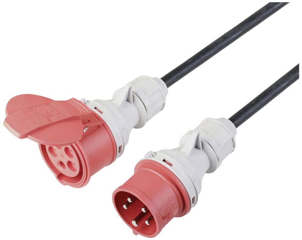 Sygonix SY-5244050 Stroom Verlengkabel 16 A Zwart 10 m H07RN-F 5G 1,5 mm² Weerbestendig, Geschikt voor buiten