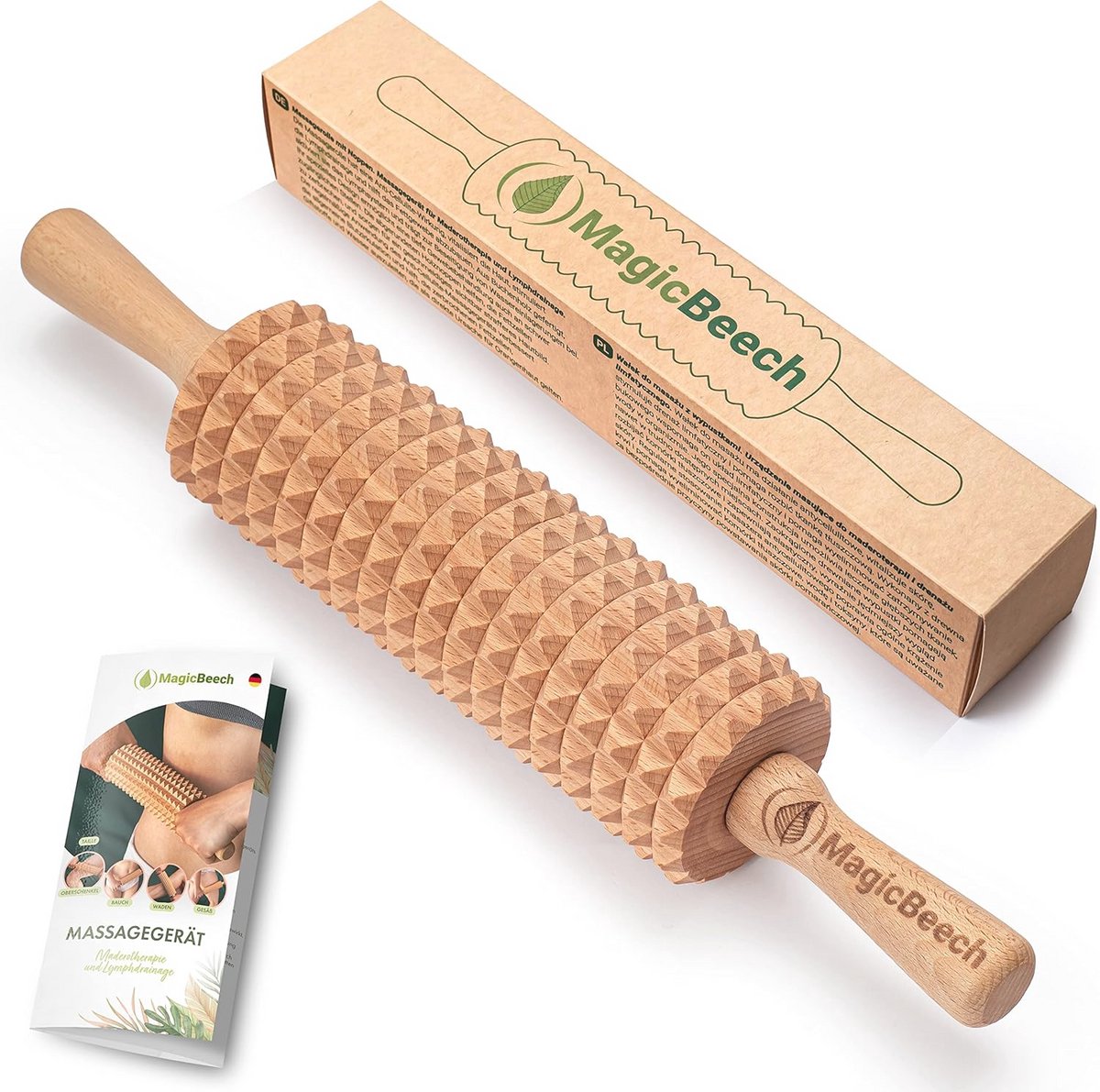 Goedkoopste Houten Massageroller voor Lymfedrainage en Cellulitis Behandeling