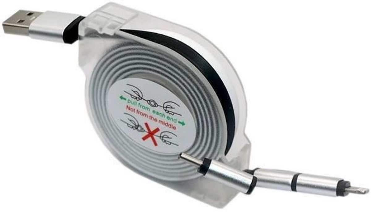 USB-kabelhaspel - GAO - 3-in-1 - 2 m - Snelladen