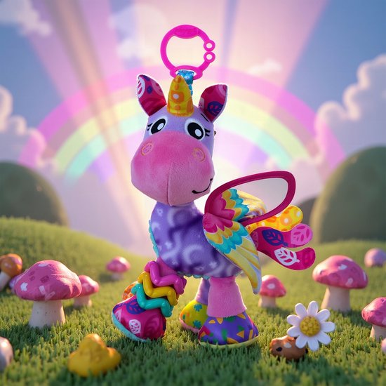 Playgro Activity Friend Stella Unicorn - Baby Speelgoed - Hangspeeltje - Kinderwagenspeeltje - Rammelaar - Kinderwagenaccessoire - Buggyaccessoire- - Educatief Speelgoed - Knuffeldier van Playgro — afbeelding 2