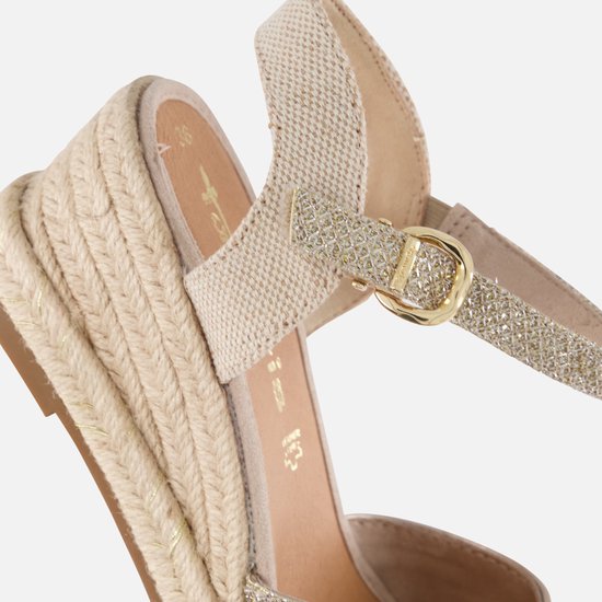 Tamaris Espadrilles goud Textiel - Maat 38