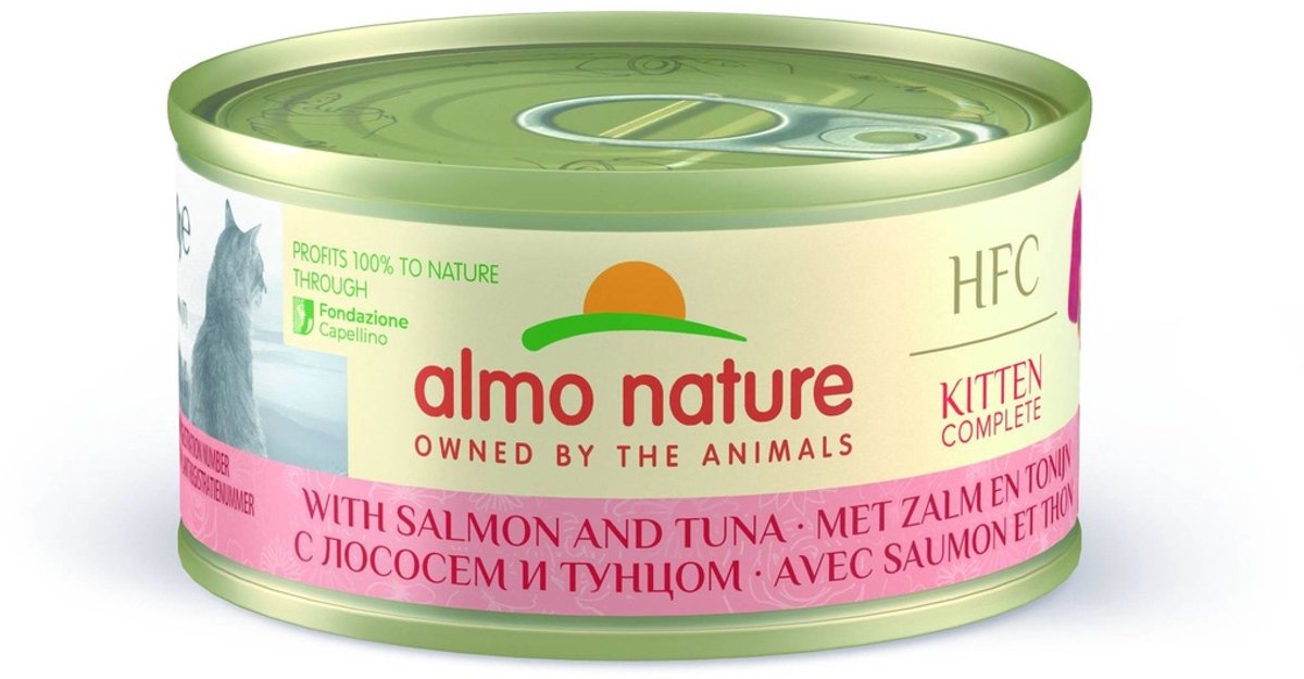 Almo Nature HFC - Kittenvoeding - Natvoer - Zalm-Tonijn-70g - 24ST