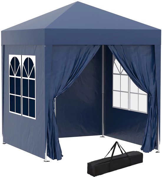 Wiltec Pop-up Paviljoen Opvouwbaar Tuinpaviljoen Met Wielen One Push Tent In Grijs 3 X 3 M