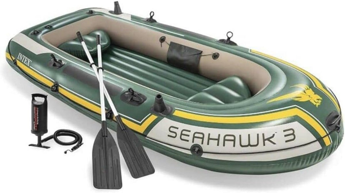 3-Persoons Boot met Handpomp en Peddels - Ideaal voor Avontuurlijke Varen