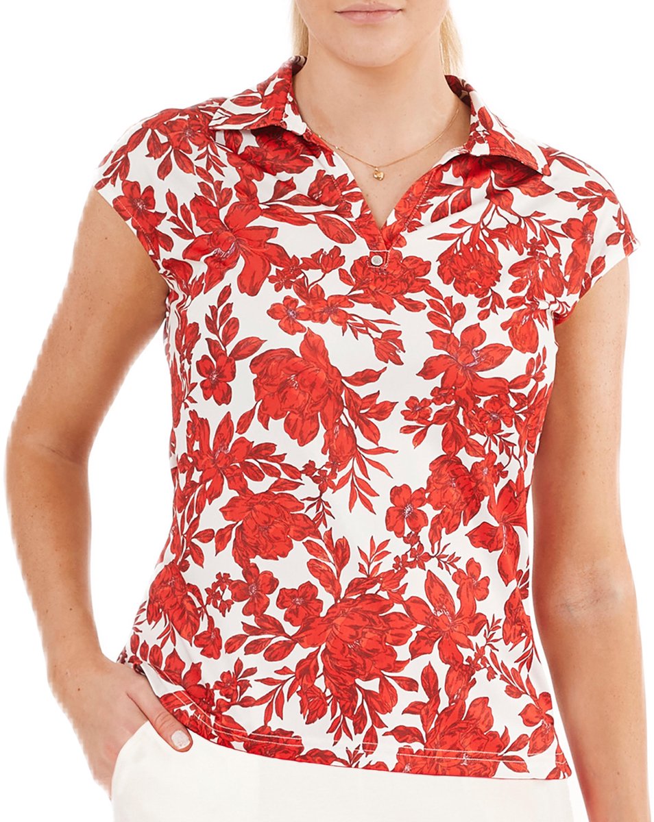 Func Factory dames Top Alice red flowers maat 40