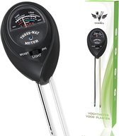 Vestifex® Vochtmeter Voor Planten - Zwart - 3 in 1 Vochtigheidsmeter - Watermeter Voor Kamerplanten - PH Meter - Plantenvoeding - Tuinartikelen - Voor Binnen & Buiten Planten