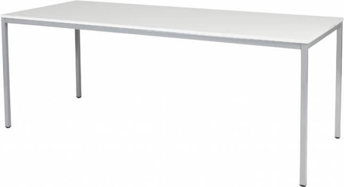 Bureautafel - Domino Basic 200x80 wit - alu frame