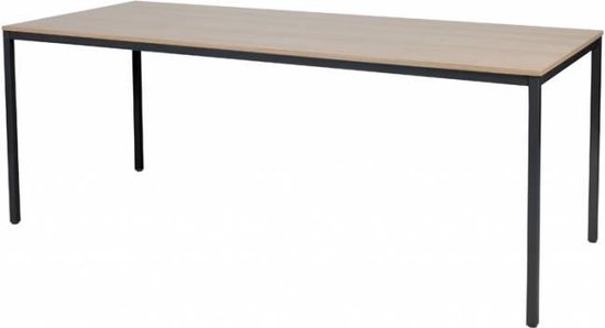 Foto: Bureautafel domino basic 200x80 havana kersen zwart frame