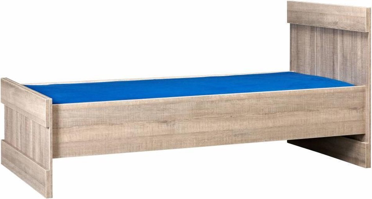 BEUK Bed 90x200 - Donker grijs hout - Storm