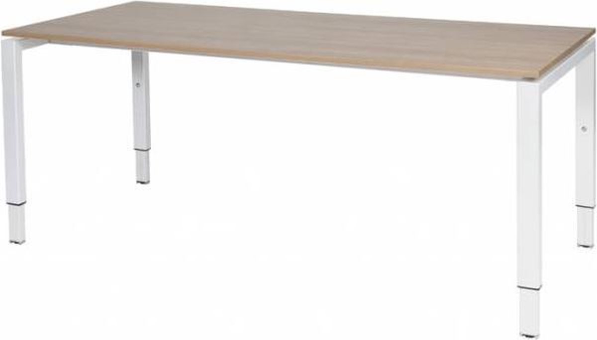 Verstelbaar Bureau - Domino 180x90 Havana Kersen - wit frame