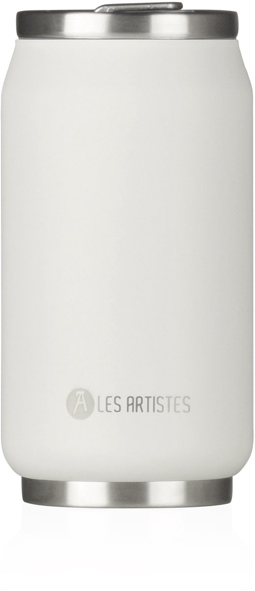 Les Artistes Paris Thermosbeker blik 280ml - met geïntegreerd rietje - White - LP-A1857