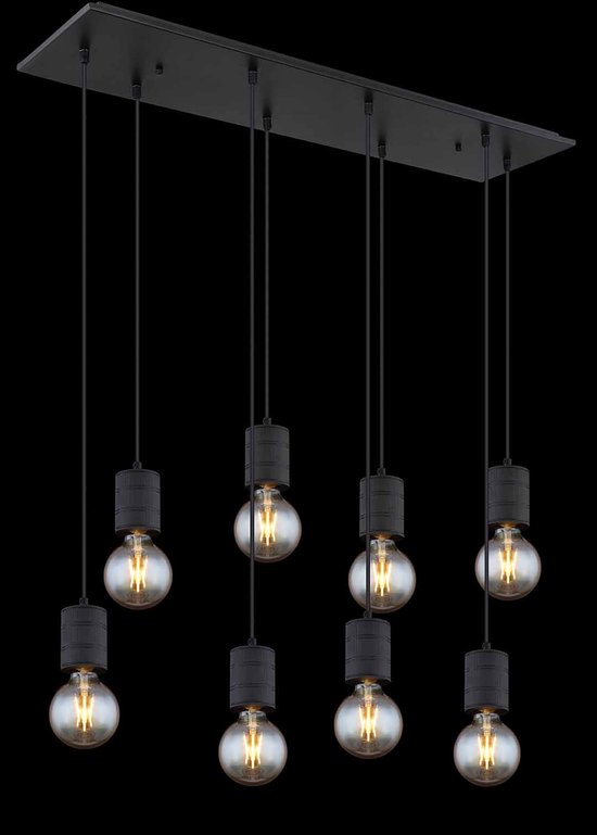 Retro Zwarte Rookglazen Hanglamp Drie Lichtpunten Light & Living Mayson 2958612 2 478x478
