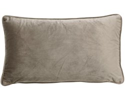 Nieuwe titel: Dutch Decor FINN - Sierkussen 30x50 cm - velvet - lendekussen - taupe - Inclusief binnenkussen