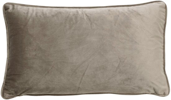 Dutch Decor FINN - Sierkussen 30x50 cm - velvet - lendekussen - Driftwood - taupe - Inclusief binnenkussen