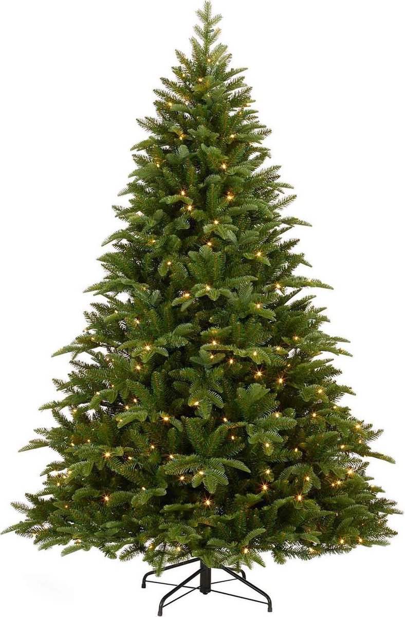 Black Box bolton kerstboom met warmwit led groen 280 lampjes tips 2572 maat in cm: 215 x 145 - GROEN