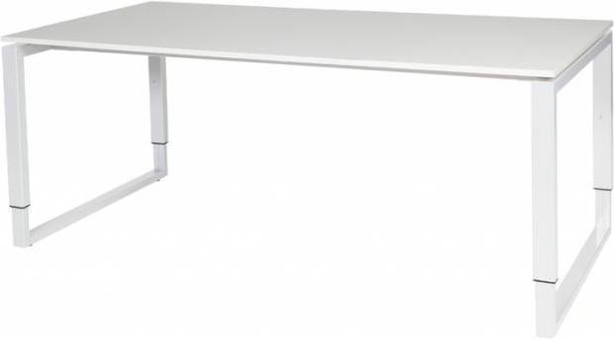 Verstelbaar Bureau - Domino Plus 180x90 grijs - wit frame