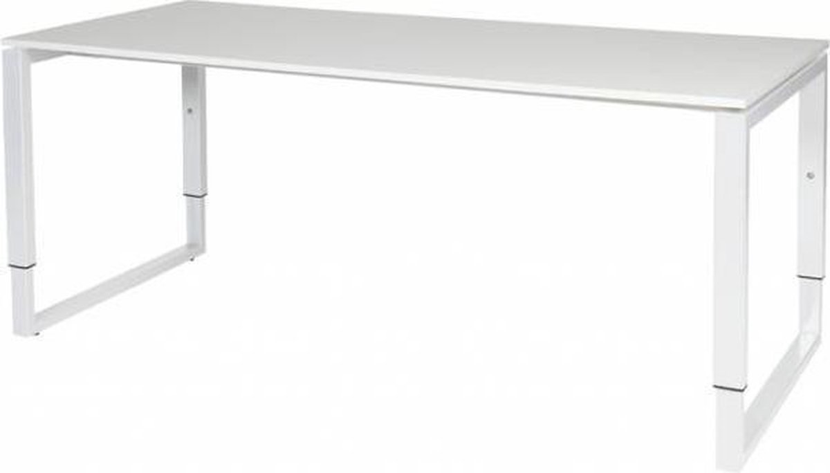 Verstelbaar Bureau - Domino Plus 180x80 grijs - wit frame
