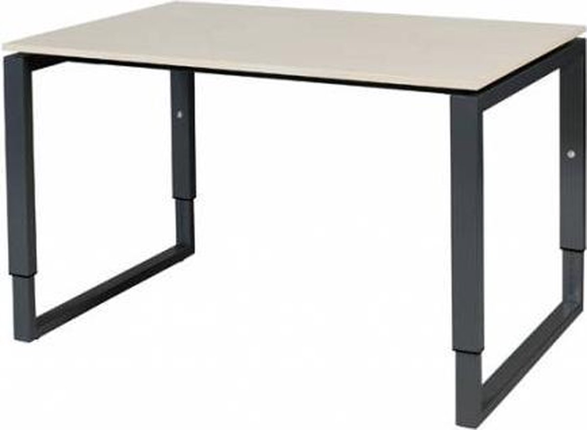 Verstelbaar Bureau - Plus 120x80 Eiken - zwart frame