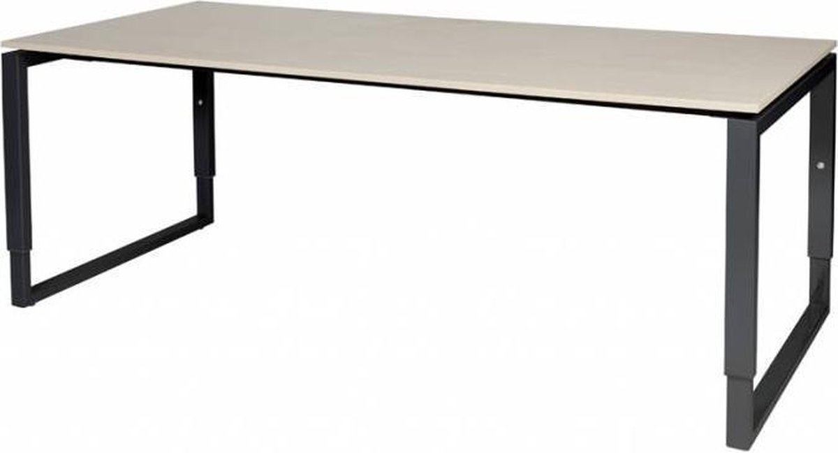 Verstelbaar Bureau - Plus 200x90 Eiken - zwart frame