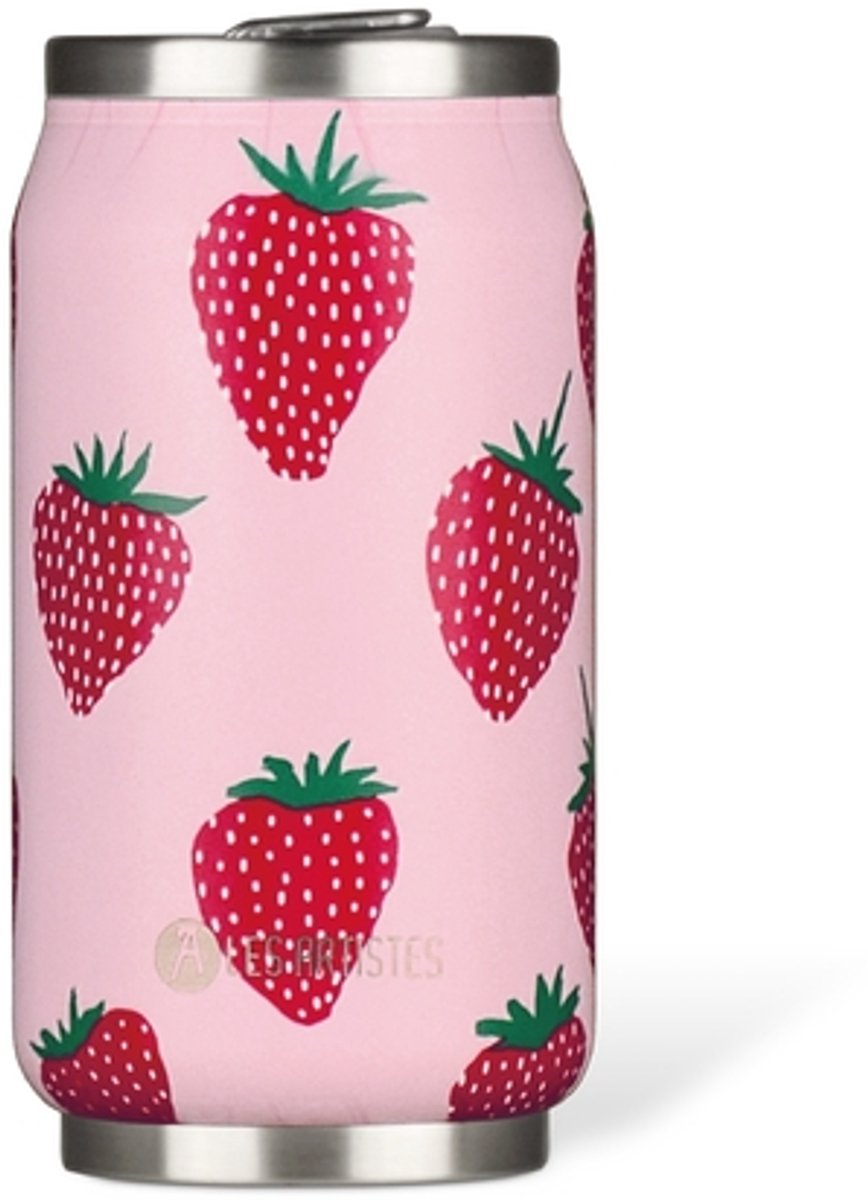 Les Artistes Paris Thermosbeker blik 280ml - met geïntegreerd rietje - Strawberry - LP-A4343