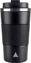 The Verge Thermosbeker - Koffiebeker To Go - Travel Mug voor Koffie en Thee - Theebeker - 380 ML - RVS - Zwart