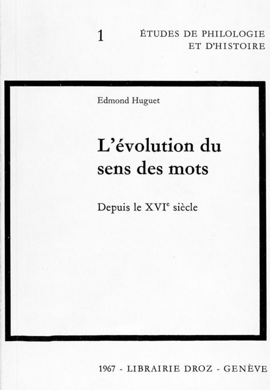 Cahiers d'Humanisme et Renaissance - L'Evolution du sens des ... - cover