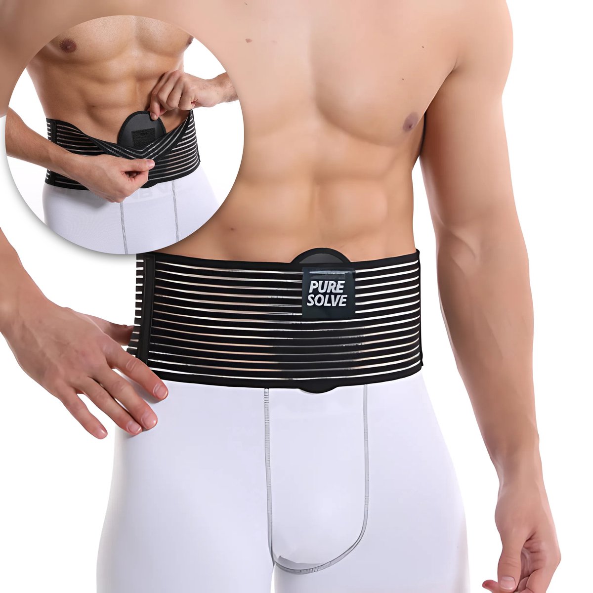 Navelbreukband met drukpelotte l/xl dames & heren - liesbreukband - navelbreukbandages - rugbrace - hernia kussen - buikband - navelbreuk - vermindert de pijn -