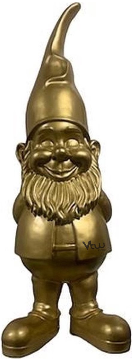 Tuinkabouter 1 Meter - Kabouter Tuin - Cadeau - Goud - 100 cm