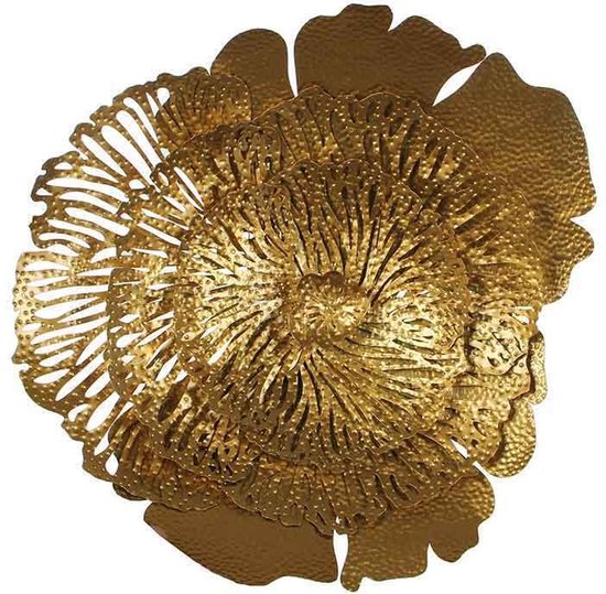 Troosteloos Gemiddeld optocht Mica Decorations wanddecoratie gouden bloem maat in cm: 83 x 15 x 72 - GOUD  | bol.com