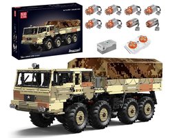 Comnox - Mould King - Militaire Tatra Kolos Truck 8x8 - 4733 Stukjes - LEGO Compatible - RC Bouwstenen Set - Zandkleurig