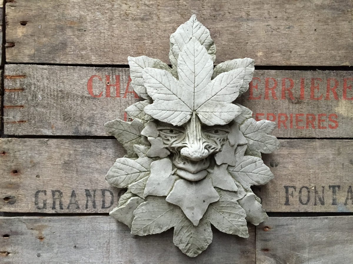 Betonnen tuinbeeld - Greenman LeafMan