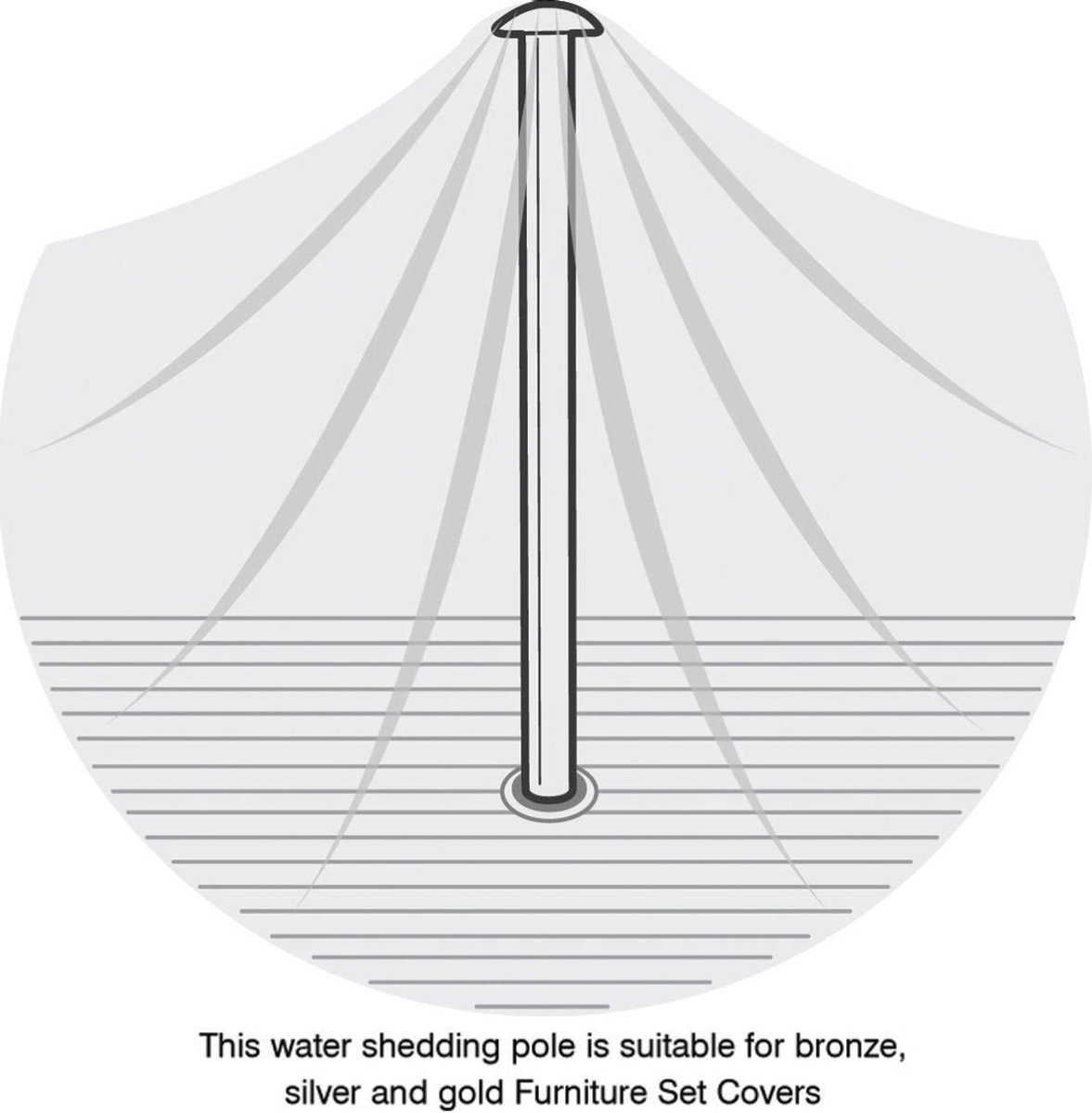 Garland Afwaterpaal voor Hoes (lengte 129cm) - Staal - - Brons