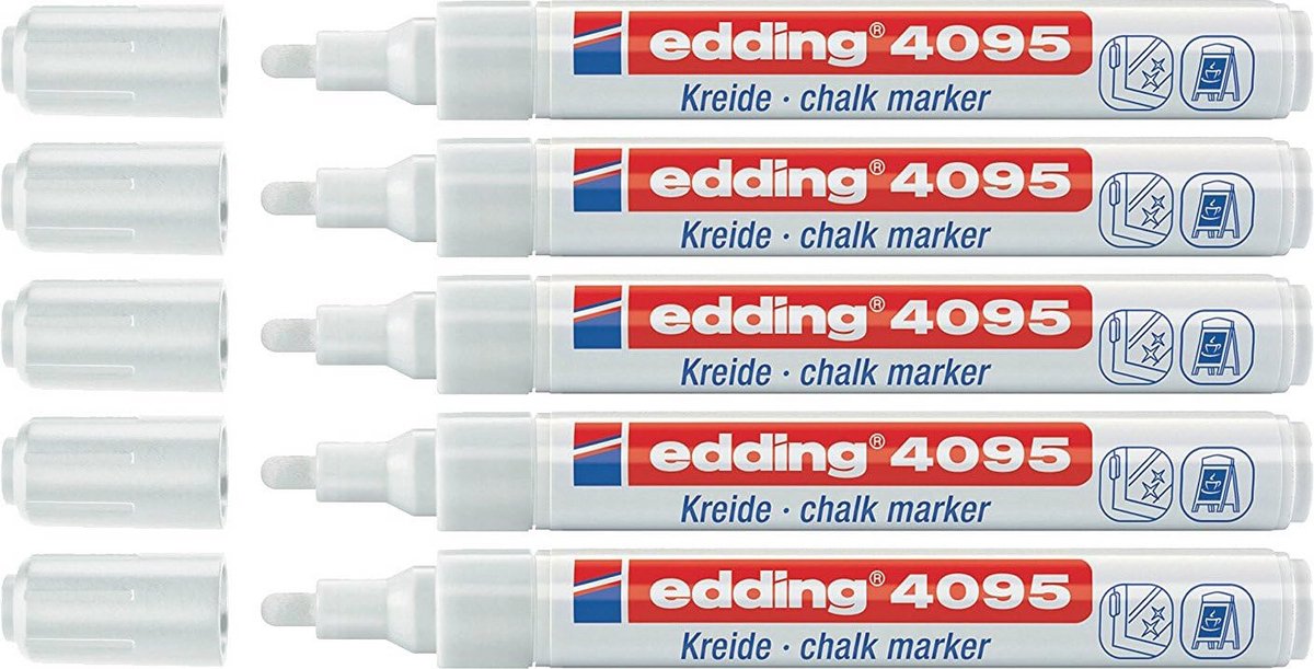 Krijtmarker 3 mm wit - Set van 5 stuks