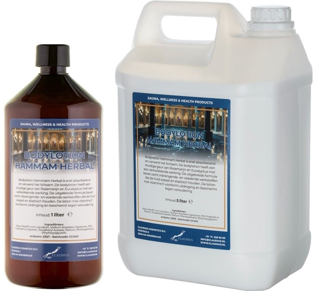 Bodylotion Hammam Herbal 1 liter - hervulbaar + Jerrycan 5 liter navulling