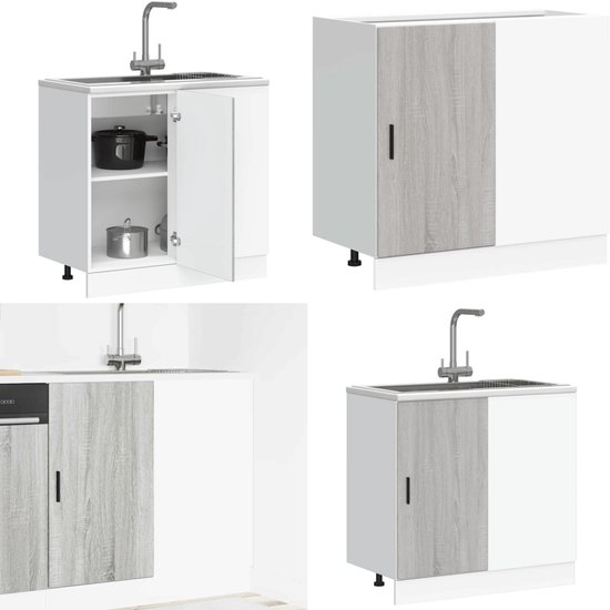 Keuken onderkast Lyon bewerkt hout zwart kopen