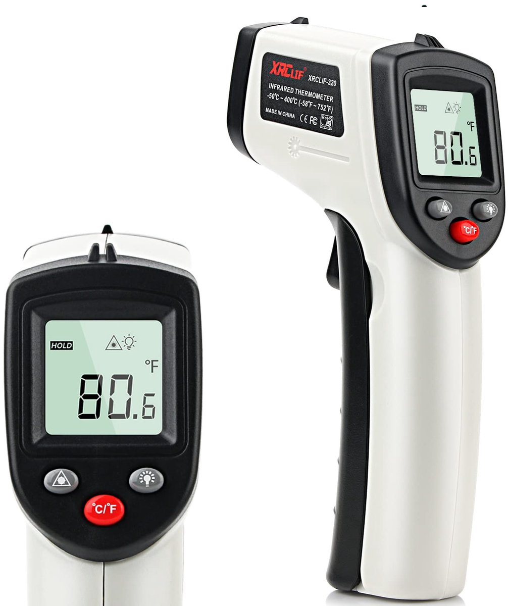 Digitale Infraroodthermometer voor Temperatuurmeting -50℃ tot 400℃, Contactloos Temperatuurpistool met LCD-Scherm voor Voeding en Dranken