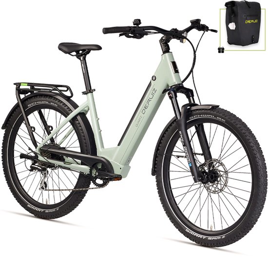 Deruiz-E-Bike elektrische fiets-Quartz SUV-Gratis Seitentasche-27,5 inch Ebike met MTB-banden-8-versnellings Shimano derailleur-achtermotor-644 Wh batterij-maximaal 160 km actieradius-Veelzijdig ontworpen elektrische fietsen
