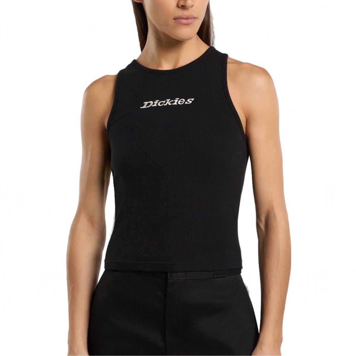 Dickies Rib Mouwloos T-shirt XS Vrouw Zwart
