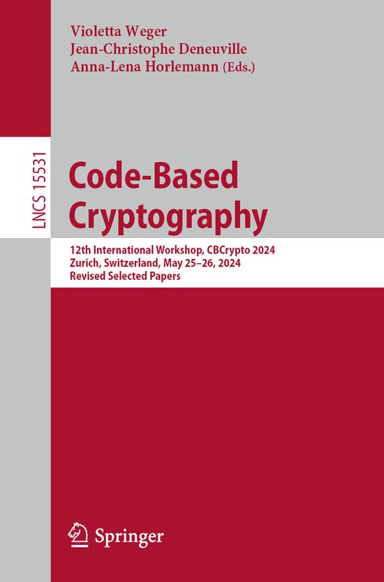 Lecture Notes in Computer Science15531- Code-Based Cryptogra ... - cover