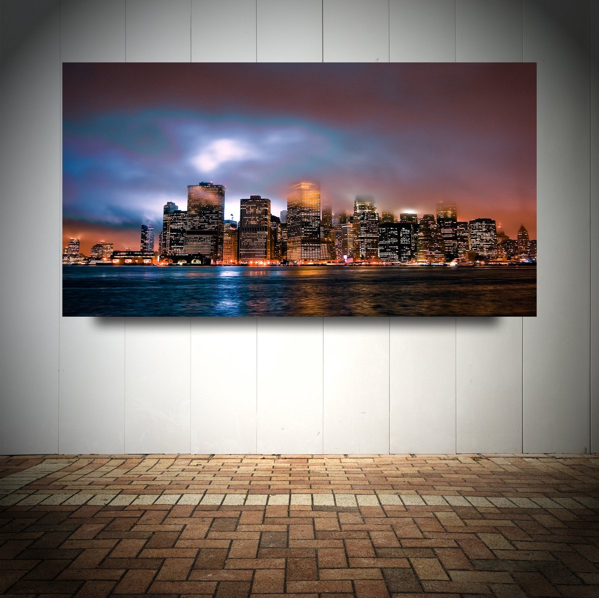 Dibond Schilderij | Foto op Aluminium, Manhatten Skyline (60x30cm)