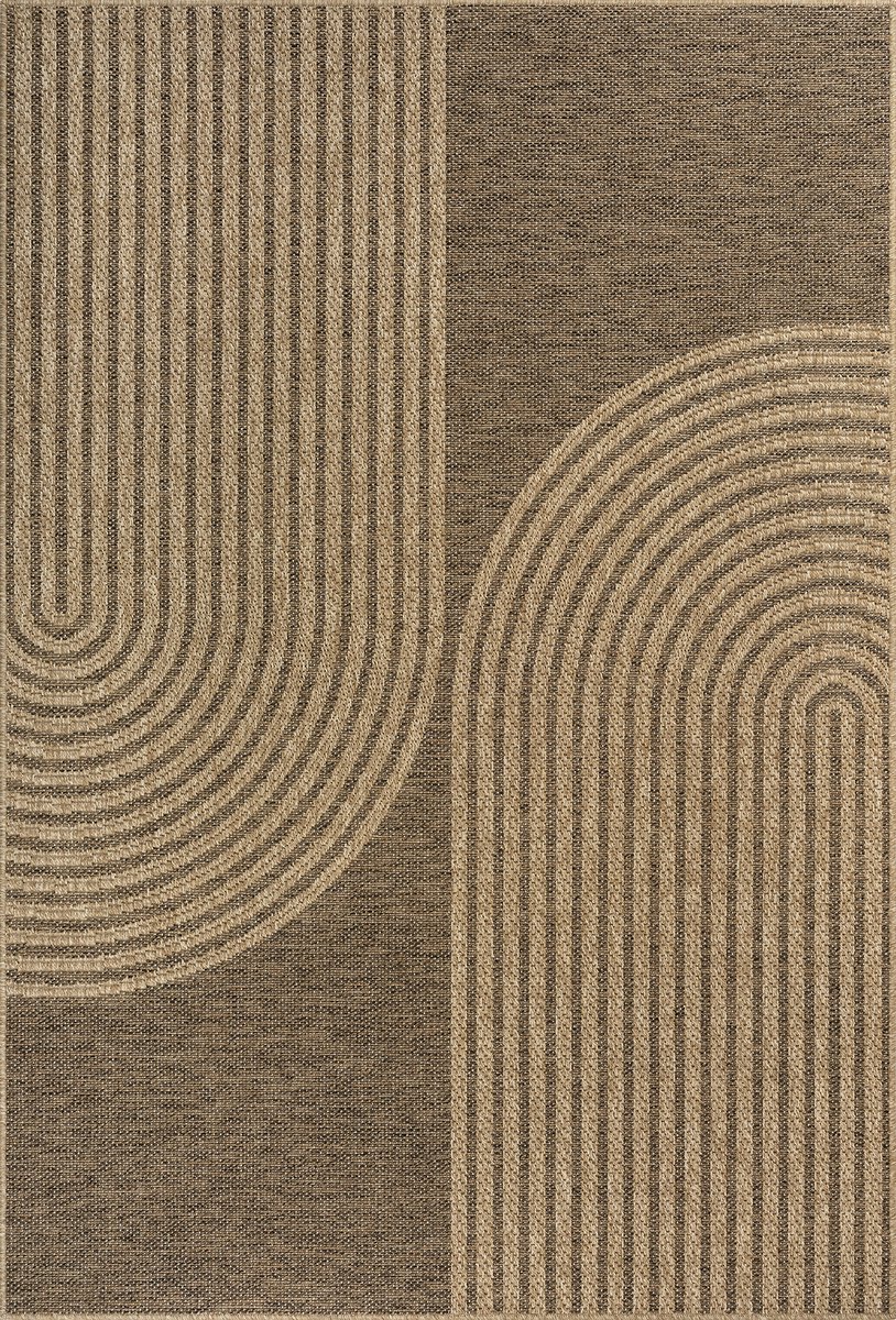 the carpet Kansas – robuust in- & outdoortapijt met modern lijnpatroon, naturel 240 x 340 cm