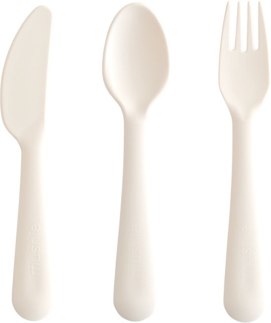 Mushie Set Couverts pour enfants Dîner Ivoire