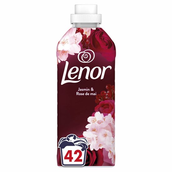 Bouteille d'adoucissant Lenor avec jasmin et roses rouges, 42 lavages.