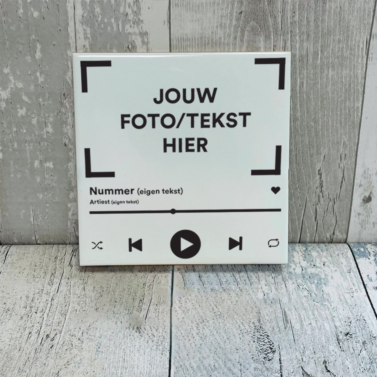 Hospitrix Gepersonaliseerde Muziekgeïnspireerde Tegel met Foto en Eigen Tekst - Cadeau voor Haar - Cadeau voor Hem - Cadeau voor vriendin - Relatie - San Valentijn - Verjaardag Cadeau Eigen Tekst / Foto